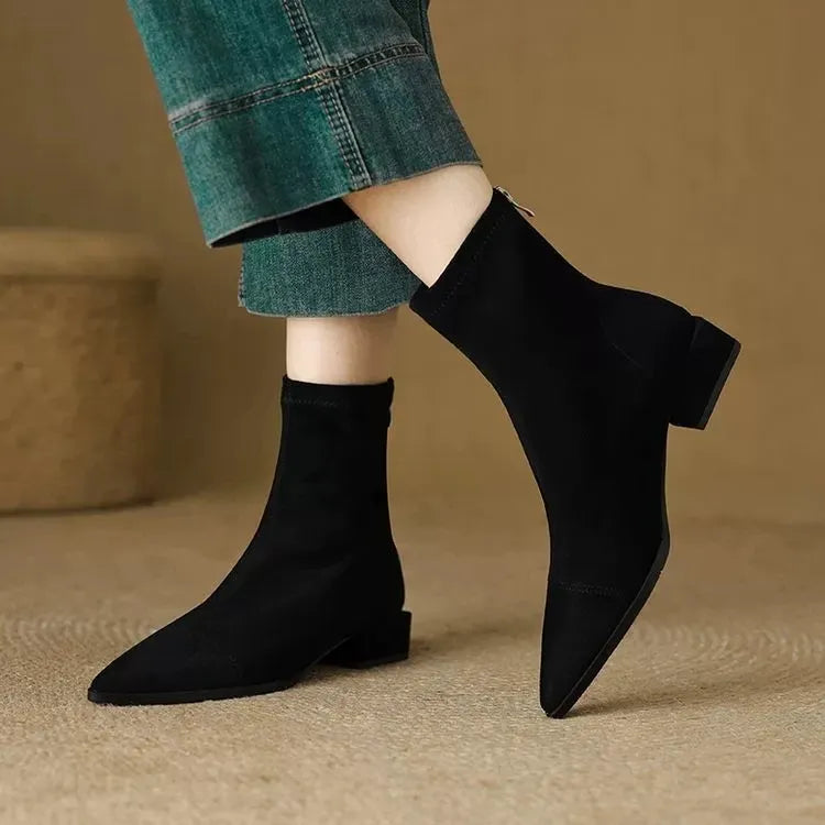 Rhonda | Suede Pointed-Toe Ankle Boots