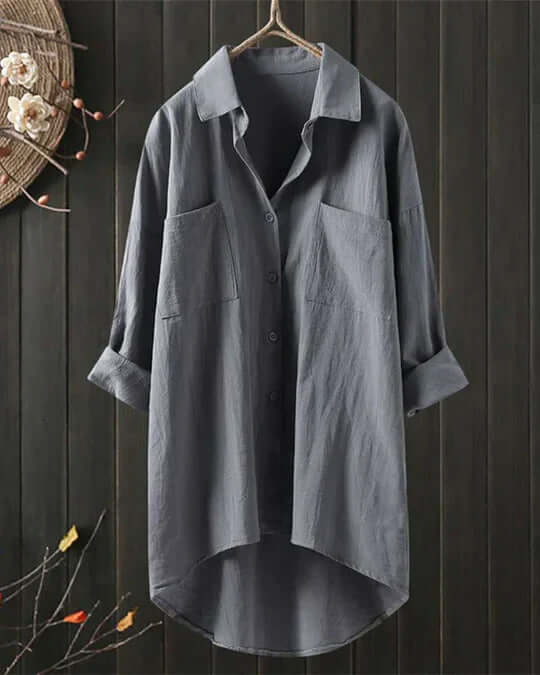 Calista | Women's Collared Button-Down Long Sleeve Blouse