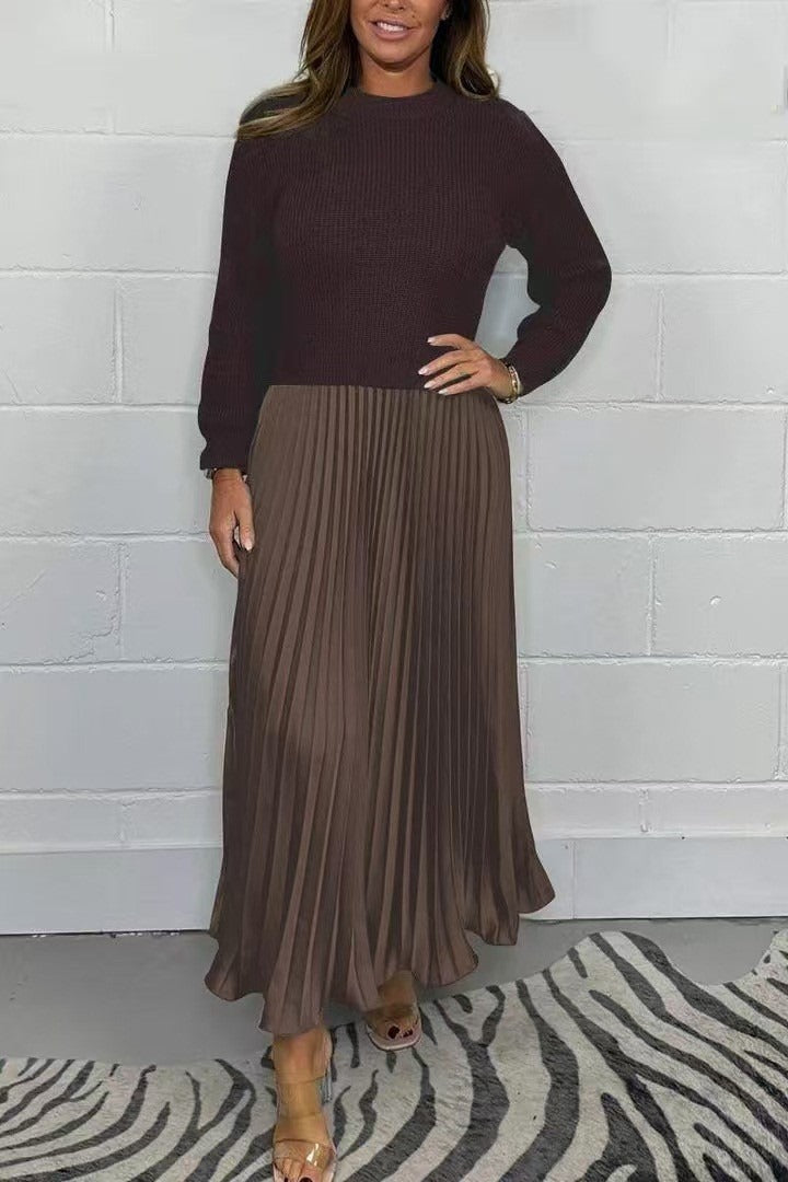 Calveth | Women's Pleated Midi Sweater Dress
