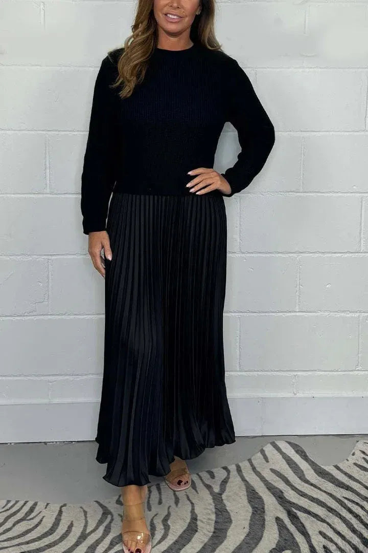 Calveth | Women's Pleated Midi Sweater Dress