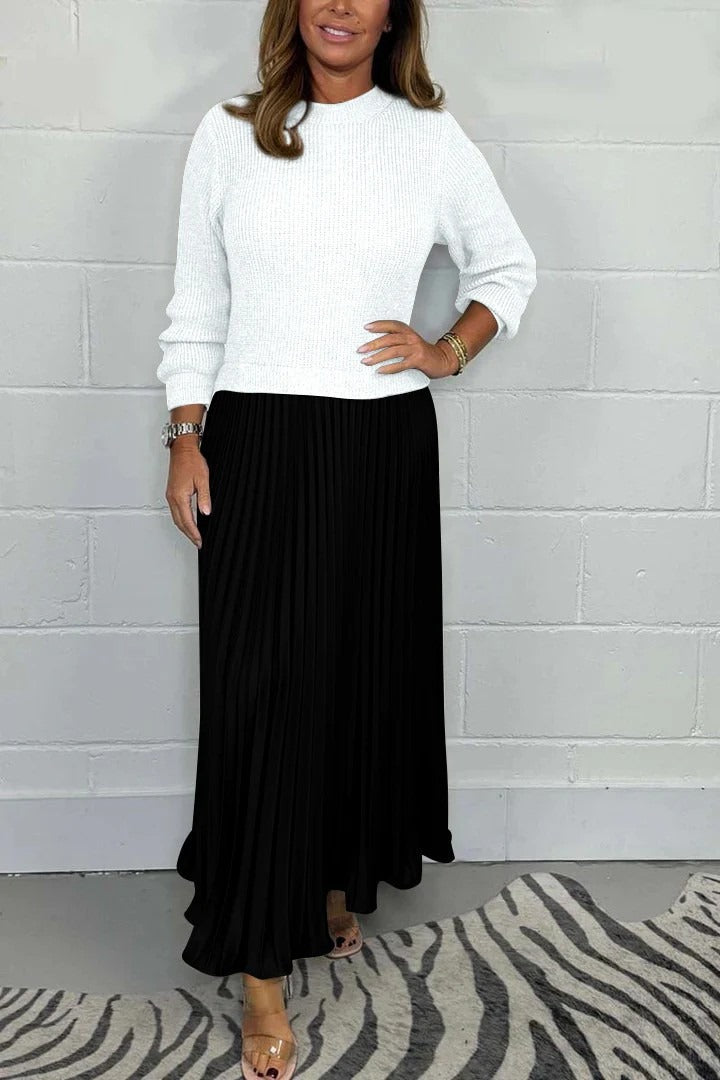 Calveth | Women's Pleated Midi Sweater Dress
