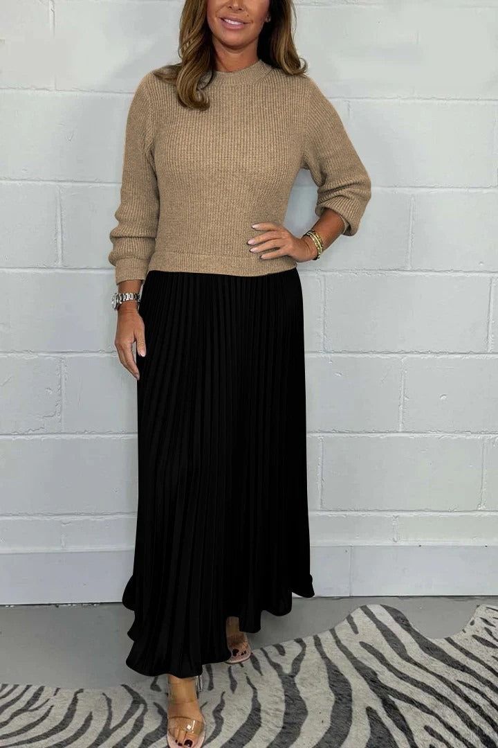 Calveth | Women's Pleated Midi Sweater Dress
