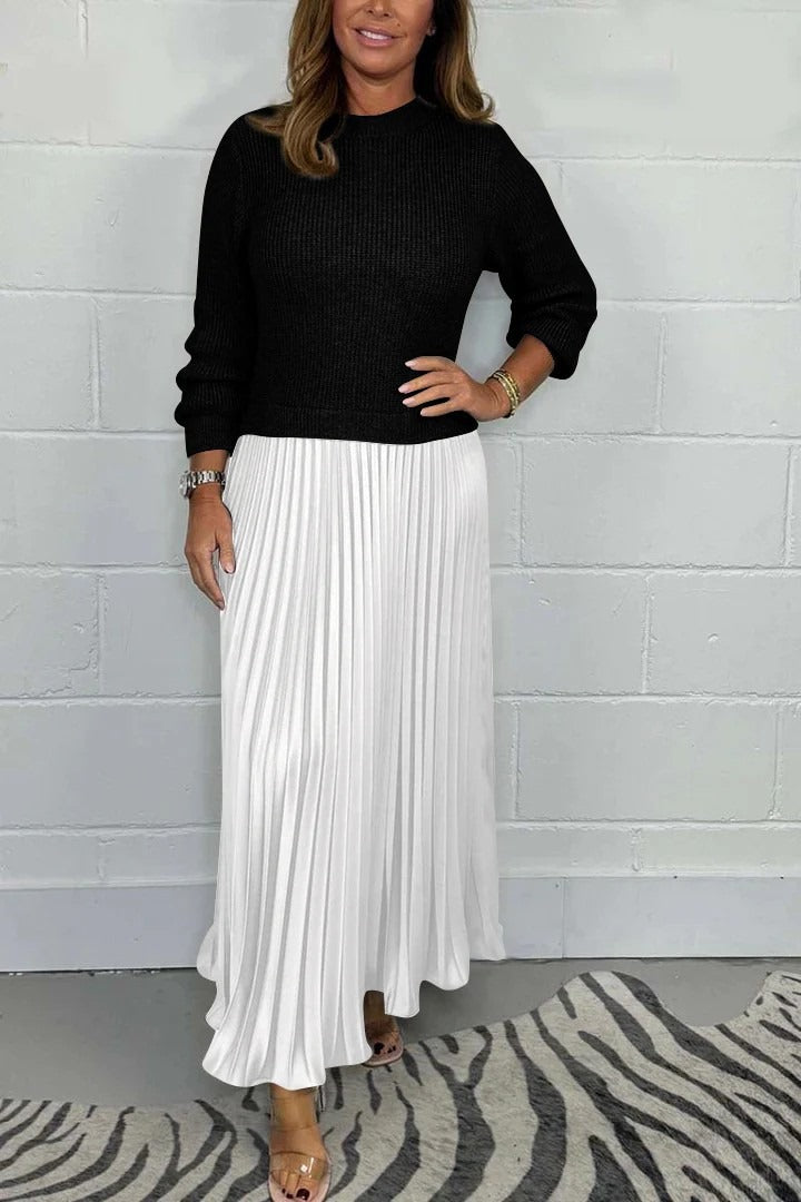 Calveth | Women's Pleated Midi Sweater Dress