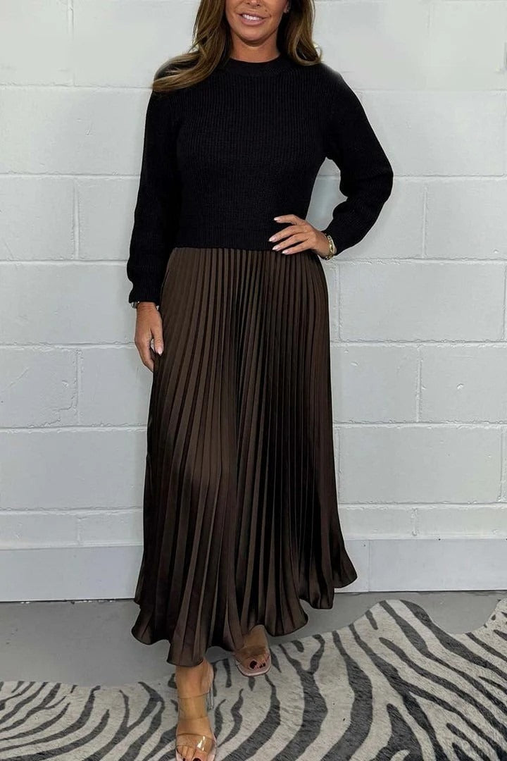Calveth | Women's Pleated Midi Sweater Dress