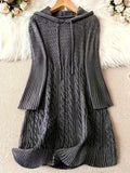Carwyn | Women's Hooded Cable Knit Sweater Dress
