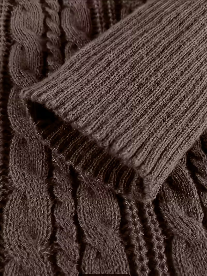 Carwyn | Women's Hooded Cable Knit Sweater Dress