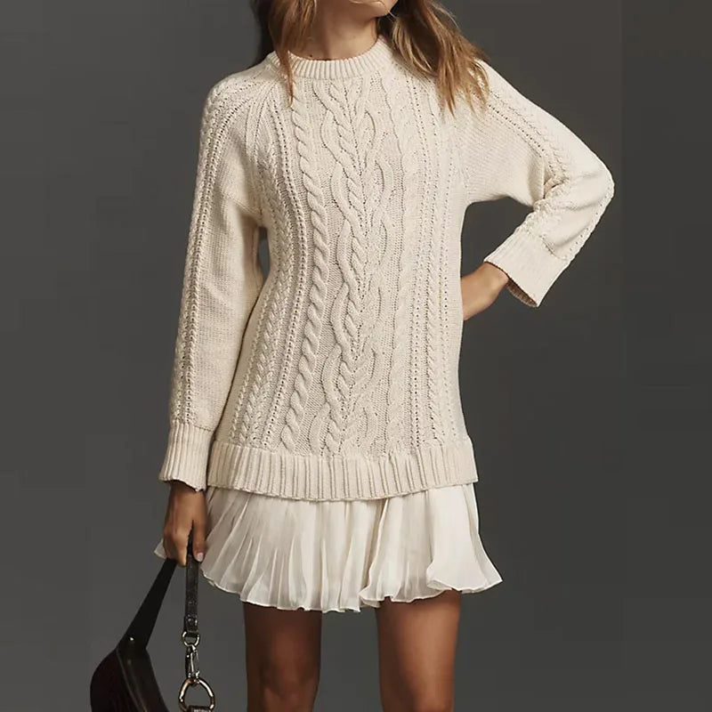 Celia | Women's Cable Knit Sweater Dress