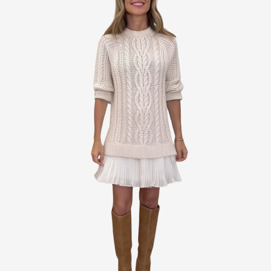 Celia | Women's Cable Knit Sweater Dress