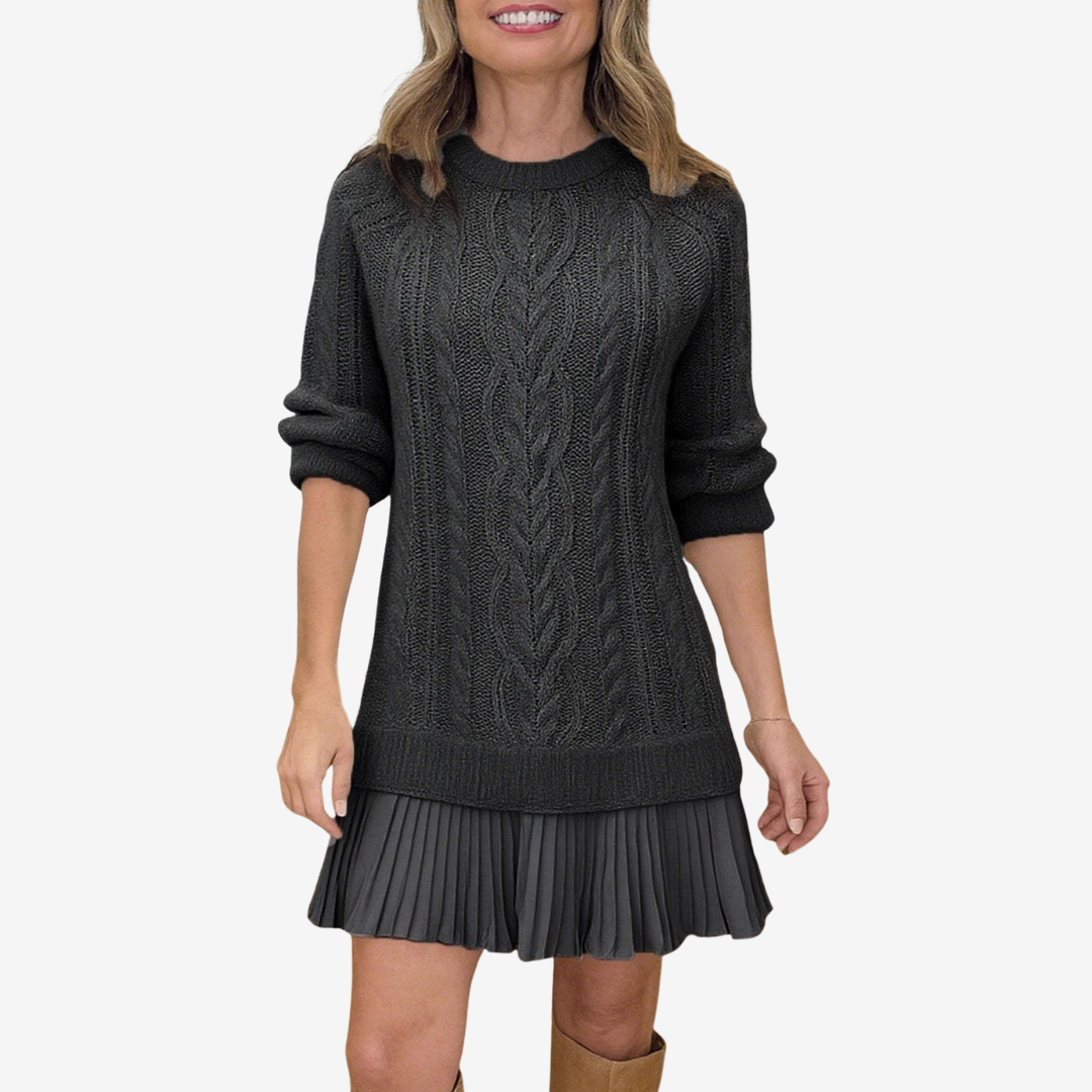 Celia | Women's Cable Knit Sweater Dress