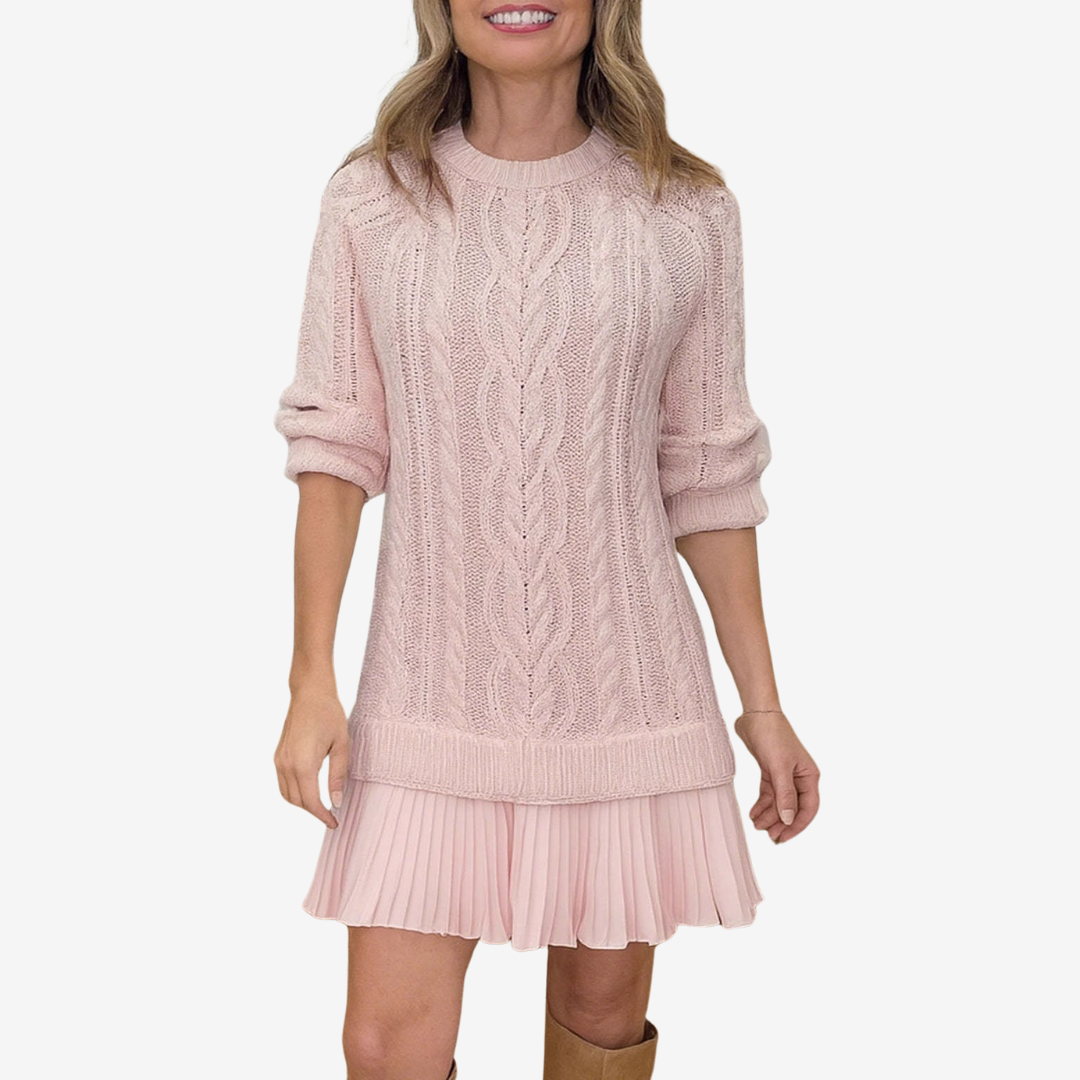 Celia | Women's Cable Knit Sweater Dress