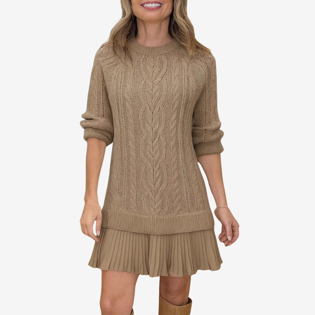 Celia | Women's Cable Knit Sweater Dress