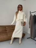 Corvaine | Women's Turtleneck Knit Sweater Dress Set