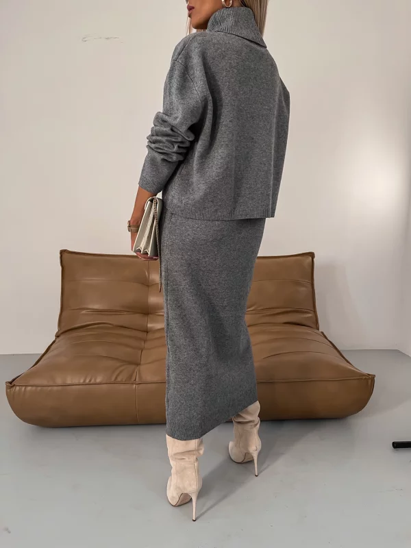 Corvaine | Women's Turtleneck Knit Sweater Dress Set