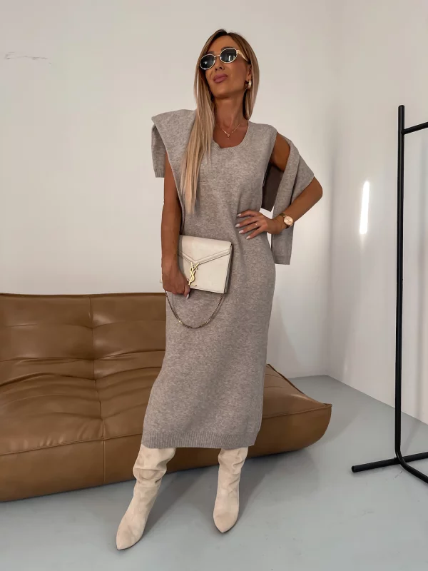 Corvaine | Women's Turtleneck Knit Sweater Dress Set