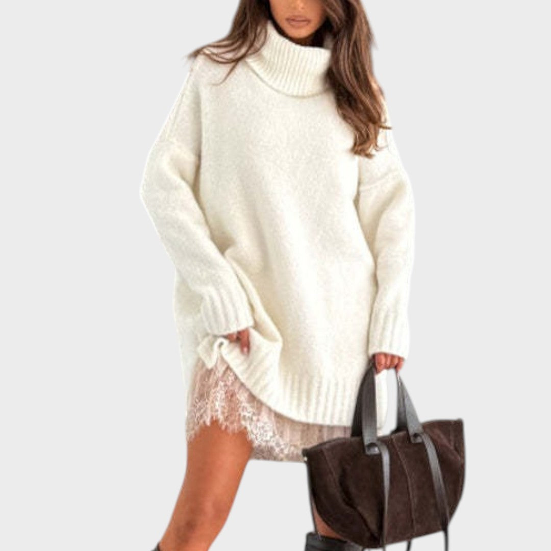 Corveth | Women's Turtleneck Oversized Sweater Dress