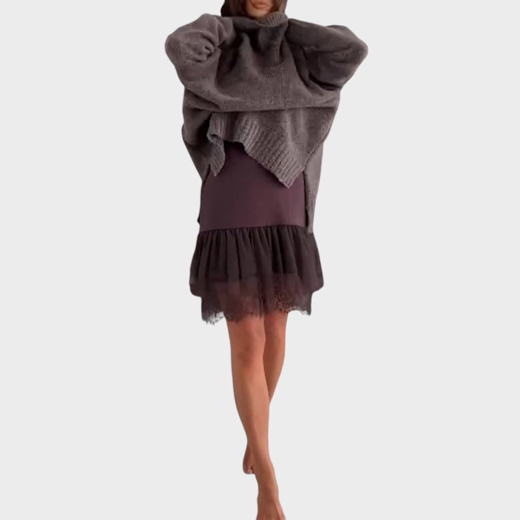 Corveth | Women's Turtleneck Oversized Sweater Dress