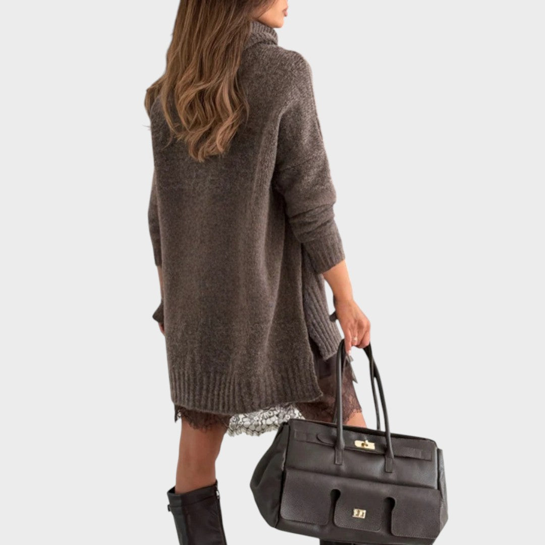 Corveth | Women's Turtleneck Oversized Sweater Dress