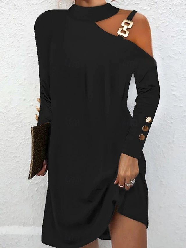 Cyrene | Women's Cold-Shoulder Sweater Dress