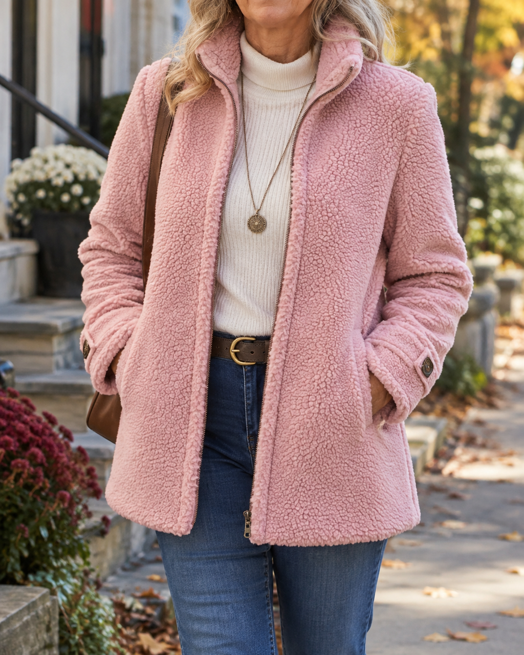 Nancy | Stand Collar Zip Jacket