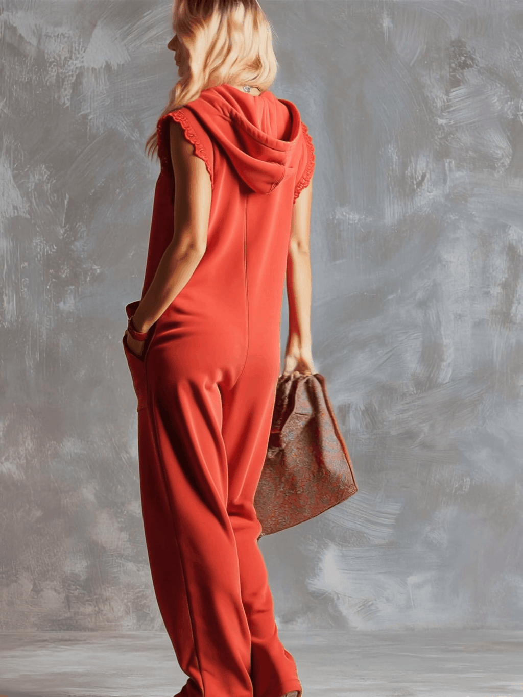 Darcie | Women's Hooded Sleeveless Wide Leg Jumpsuit