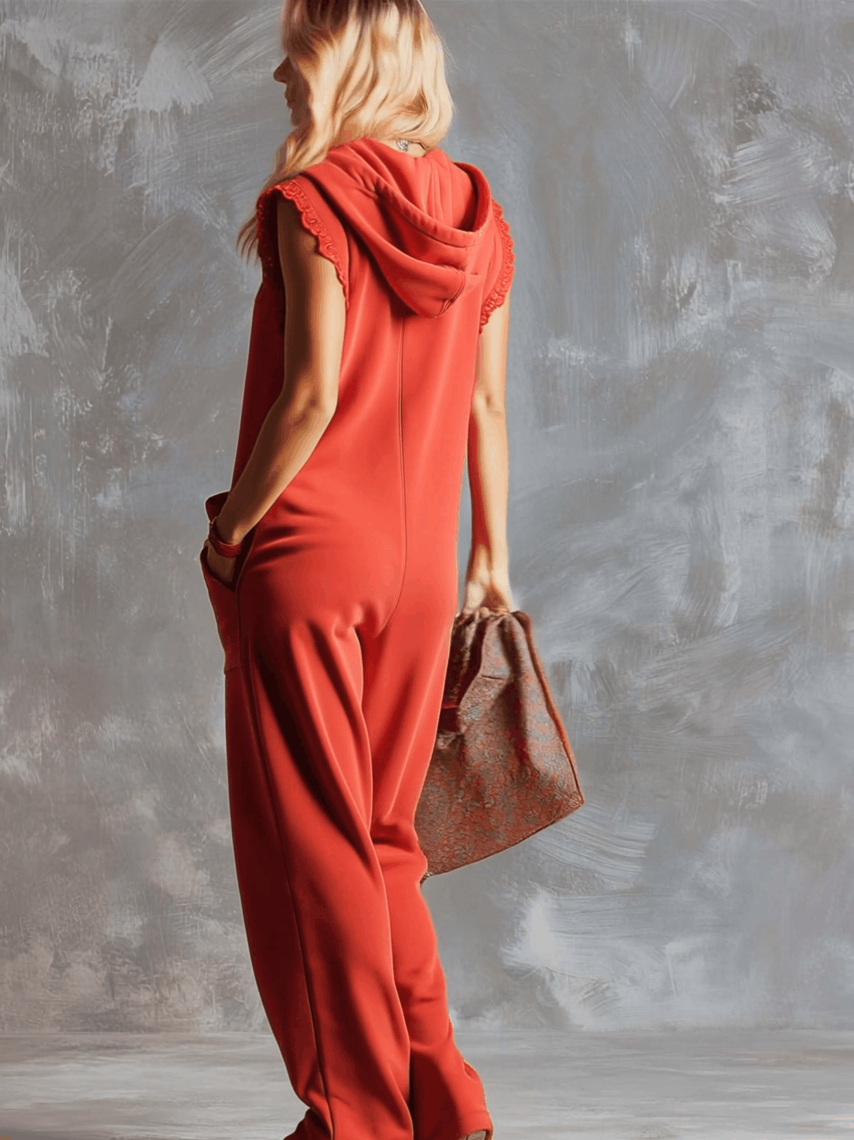 Darcie | Women's Hooded Sleeveless Wide Leg Jumpsuit