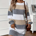 Darienne | Women's Knit Sweater Dress Striped Relaxed Fit