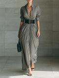 Brigitte - Draped Belted Maxi Dress