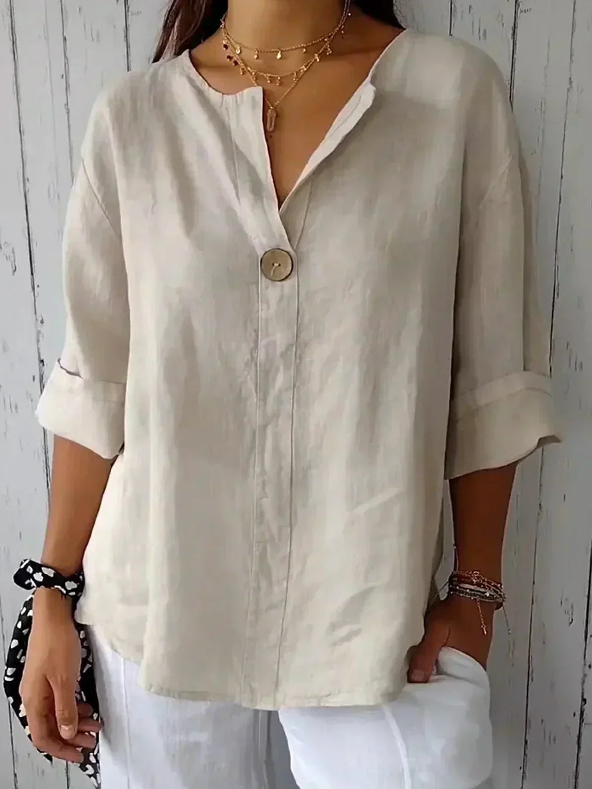 Emeline | Women's V-Neck Blouse