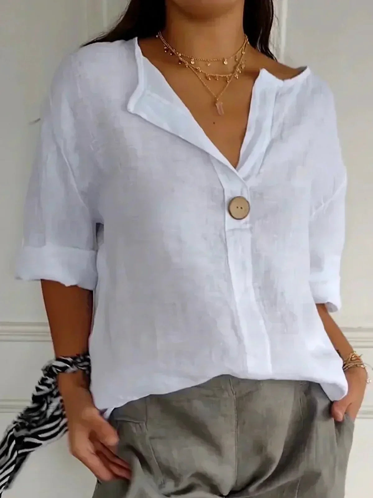 Emeline | Women's V-Neck Blouse