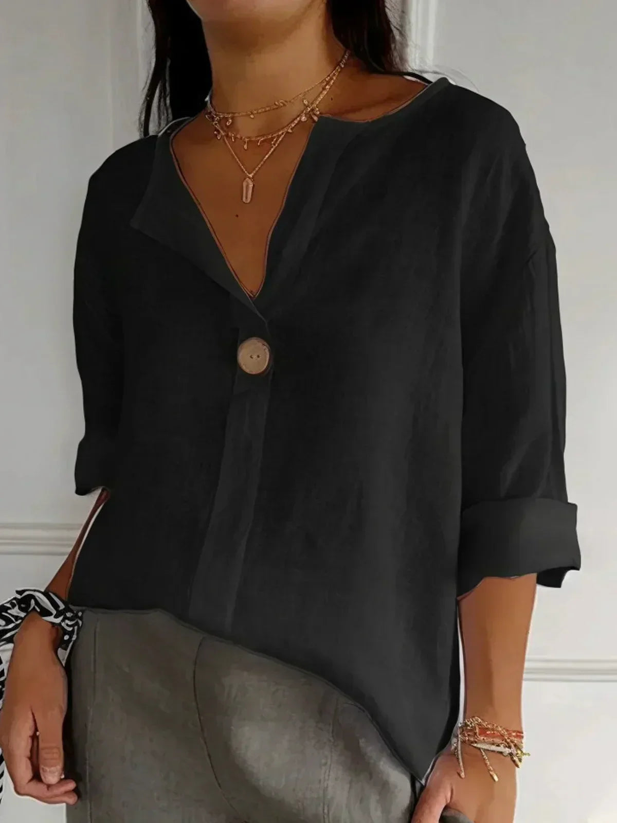 Emeline | Women's V-Neck Blouse