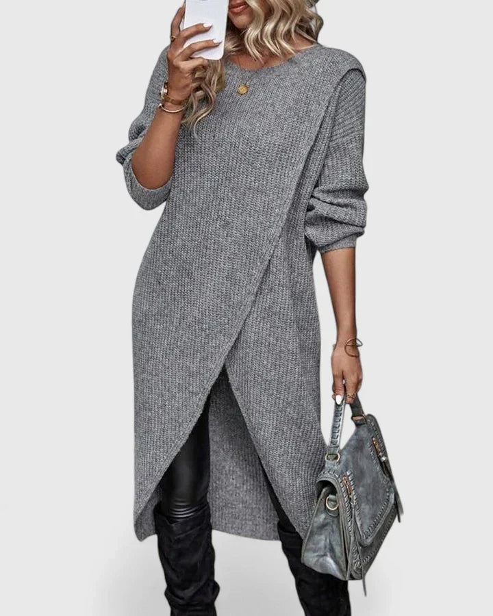 Fenella | Women's Knit Sweater Dress with Wrap Hem