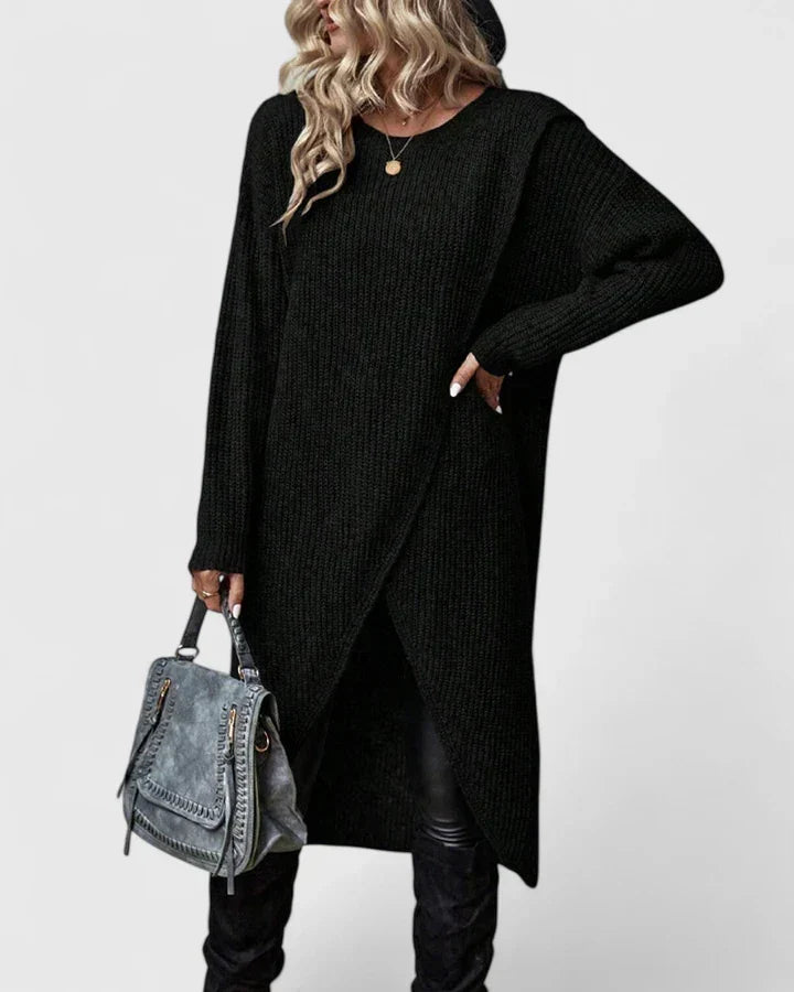 Fenella | Women's Knit Sweater Dress with Wrap Hem