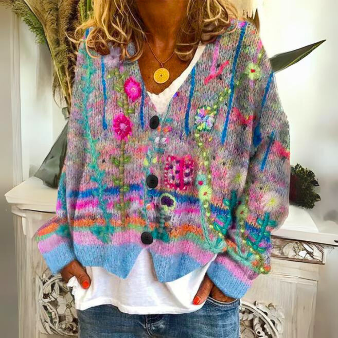 Gail | Warm Stylish Cardigan - Blue