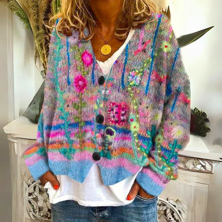 Gail | Warm Stylish Cardigan - Blue