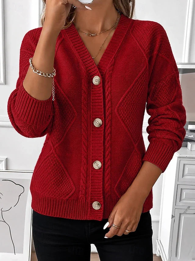 Pauline | Vintage Cable Knit Button Cardigan