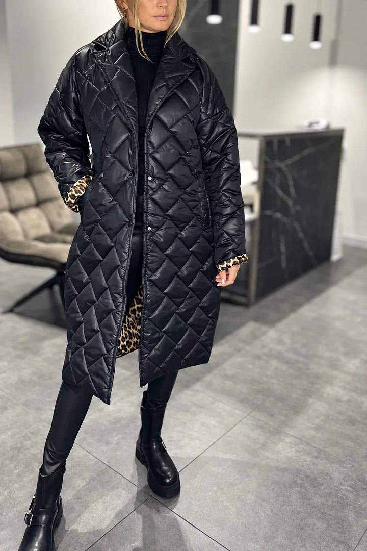 Lynn | Quilted Leopard-Lined Coat