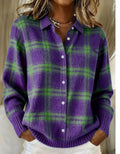 Kendra | Women's Plaid Button-Up Long Sleeve Shirt
