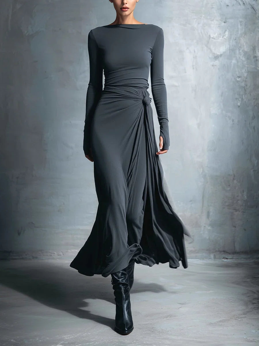 Naomie - Knot-Waist Maxi Dress