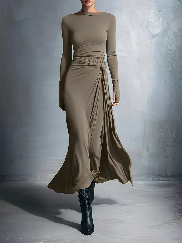 Naomie - Knot-Waist Maxi Dress