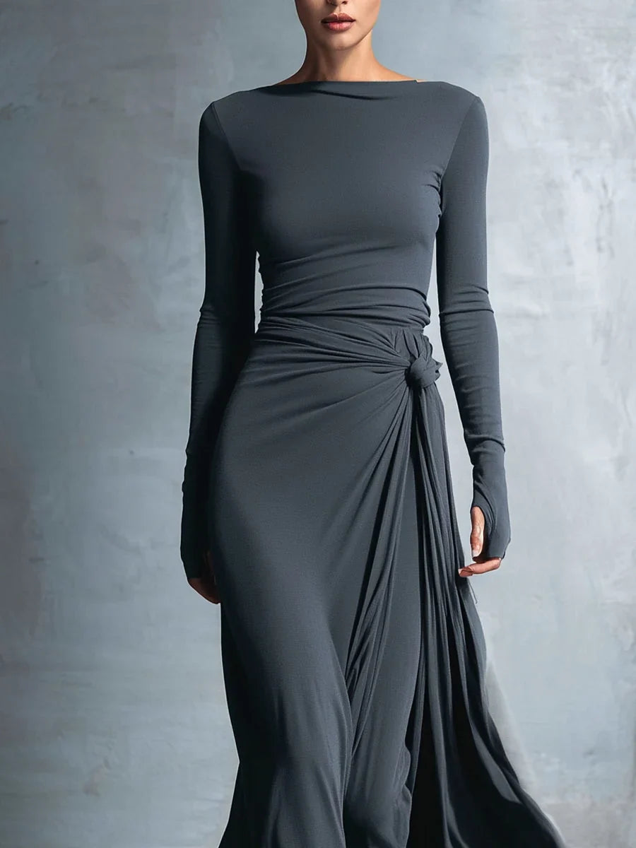 Naomie - Knot-Waist Maxi Dress