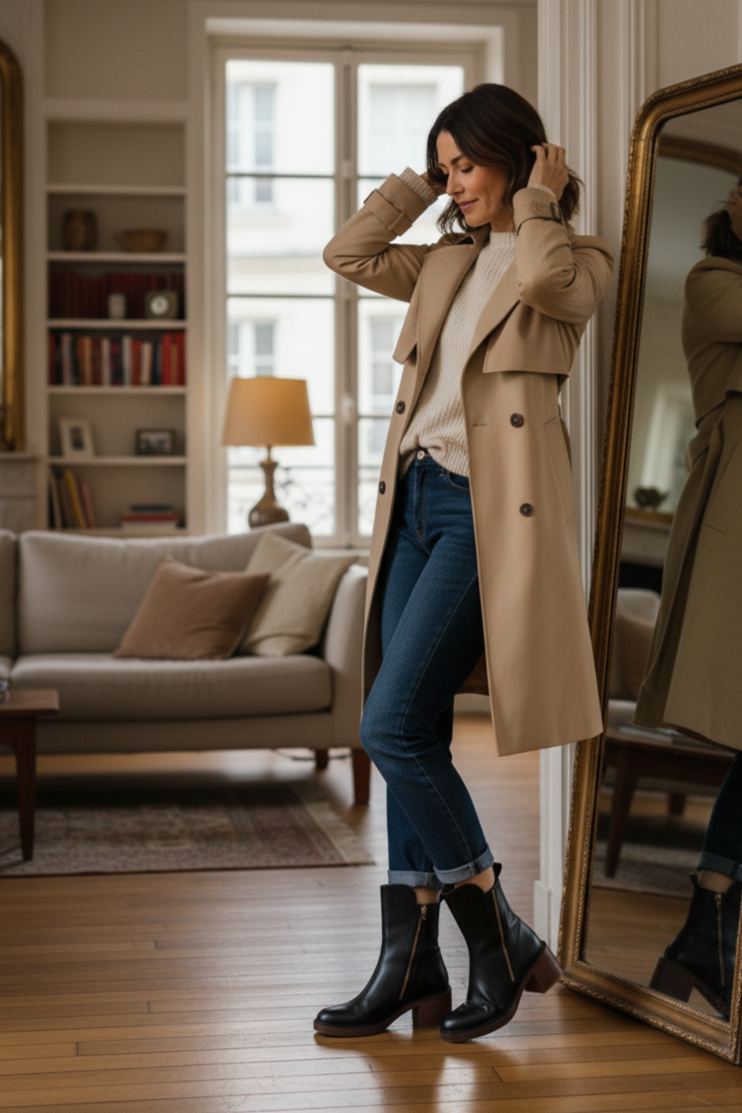 Nicole | Square Heel Leather Boots