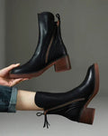 Nicole | Square Heel Leather Boots