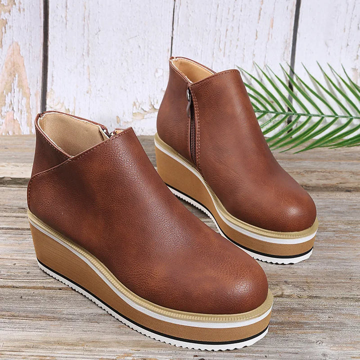 Gail | Side-Zip Wedge Ankle Boots
