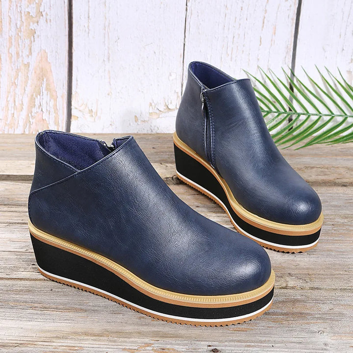 Gail | Side-Zip Wedge Ankle Boots