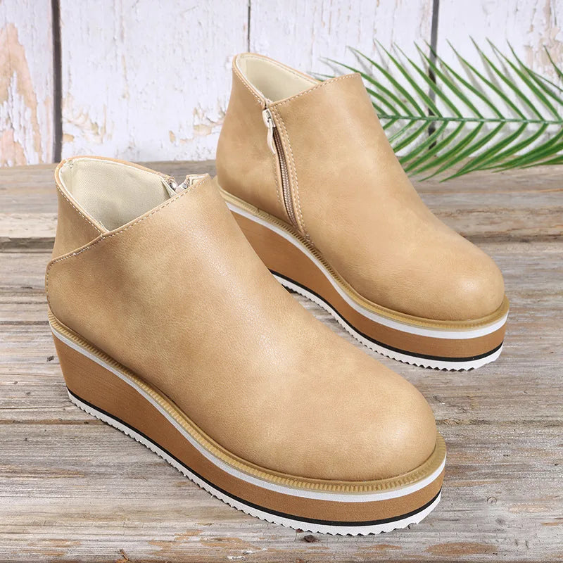 Gail | Side-Zip Wedge Ankle Boots