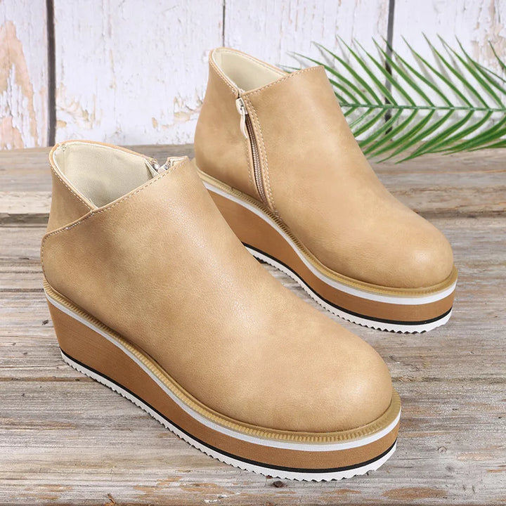 Gail | Side-Zip Wedge Ankle Boots