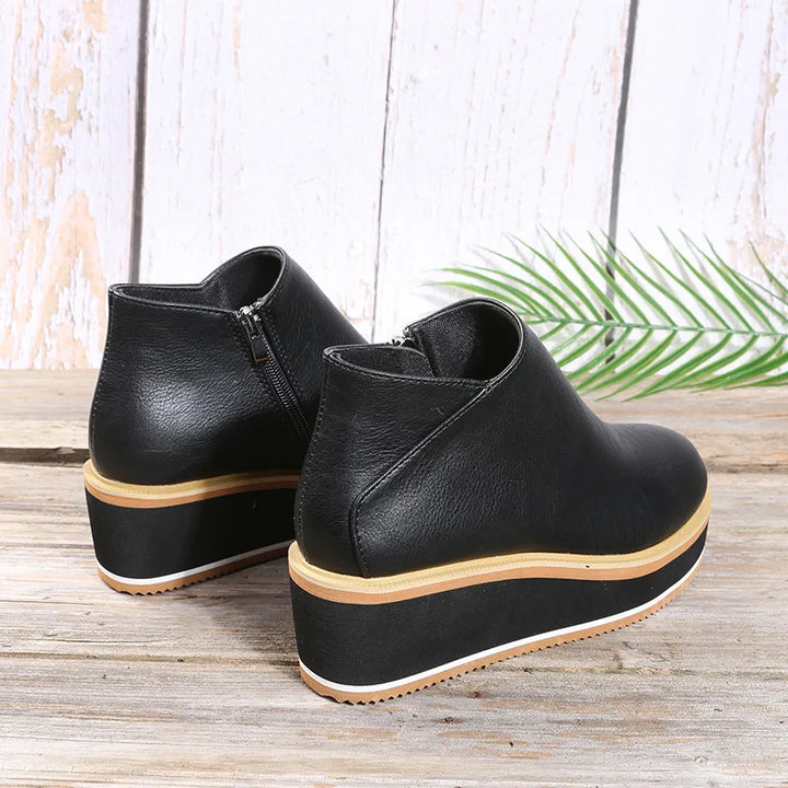 Gail | Side-Zip Wedge Ankle Boots