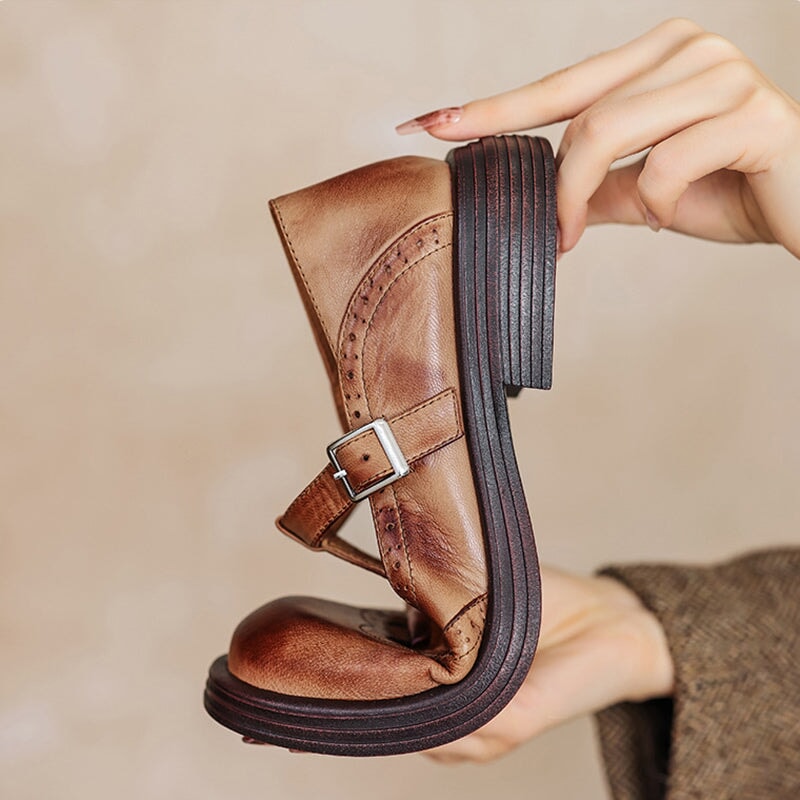 Elvara | Elegant Mary Janes Made Of Leather