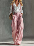 Odette | Women's High Waist Suspender Wide Leg Pants