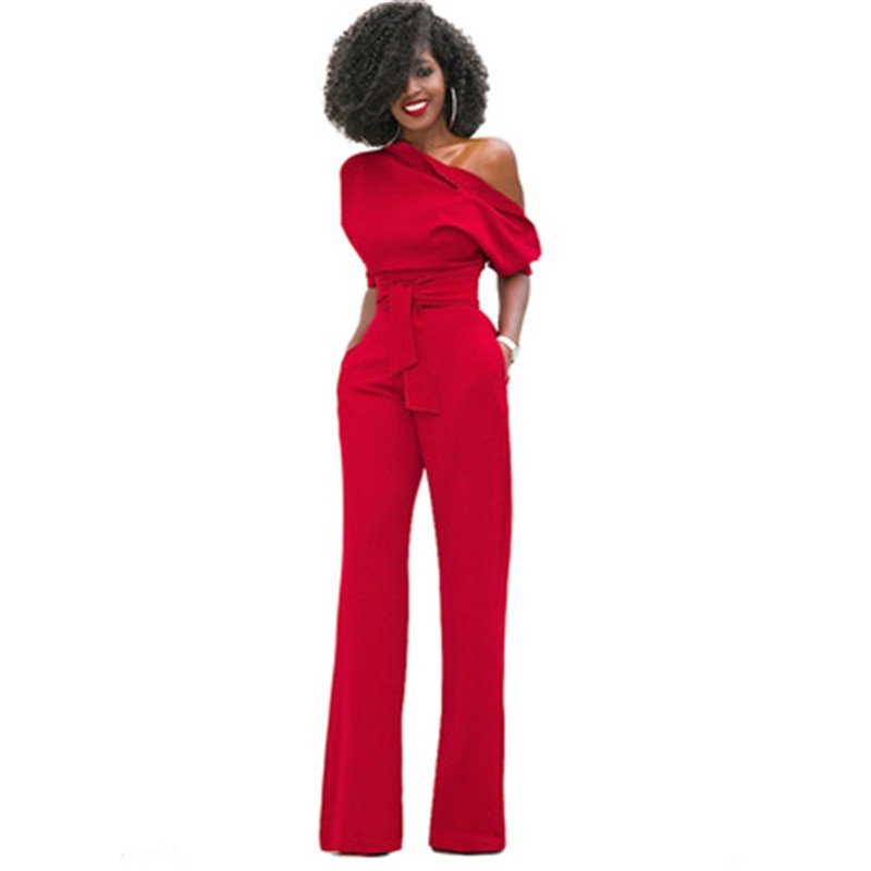 Ondine | Women's One Shoulder Wide Leg Jumpsuit